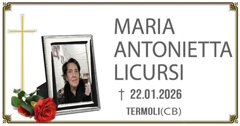 MARIA ANTONIETTA LICURSI 22/01/2026